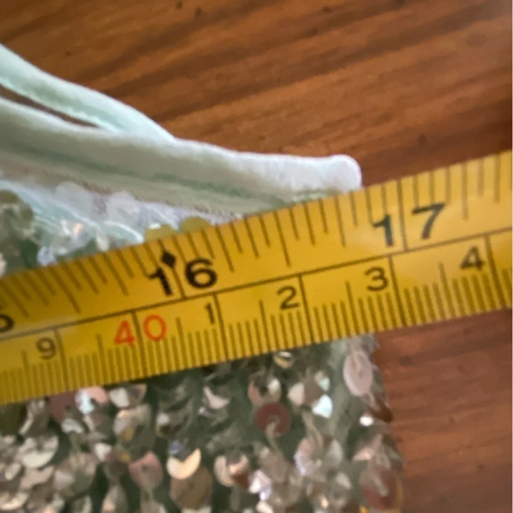 Renzo + Kai sequin mesh illusion tank size XS Mint Green